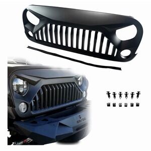 New For 2007-2018 Jeep Wrangler JK Grille Angry Bird Black Front Bumper Grill